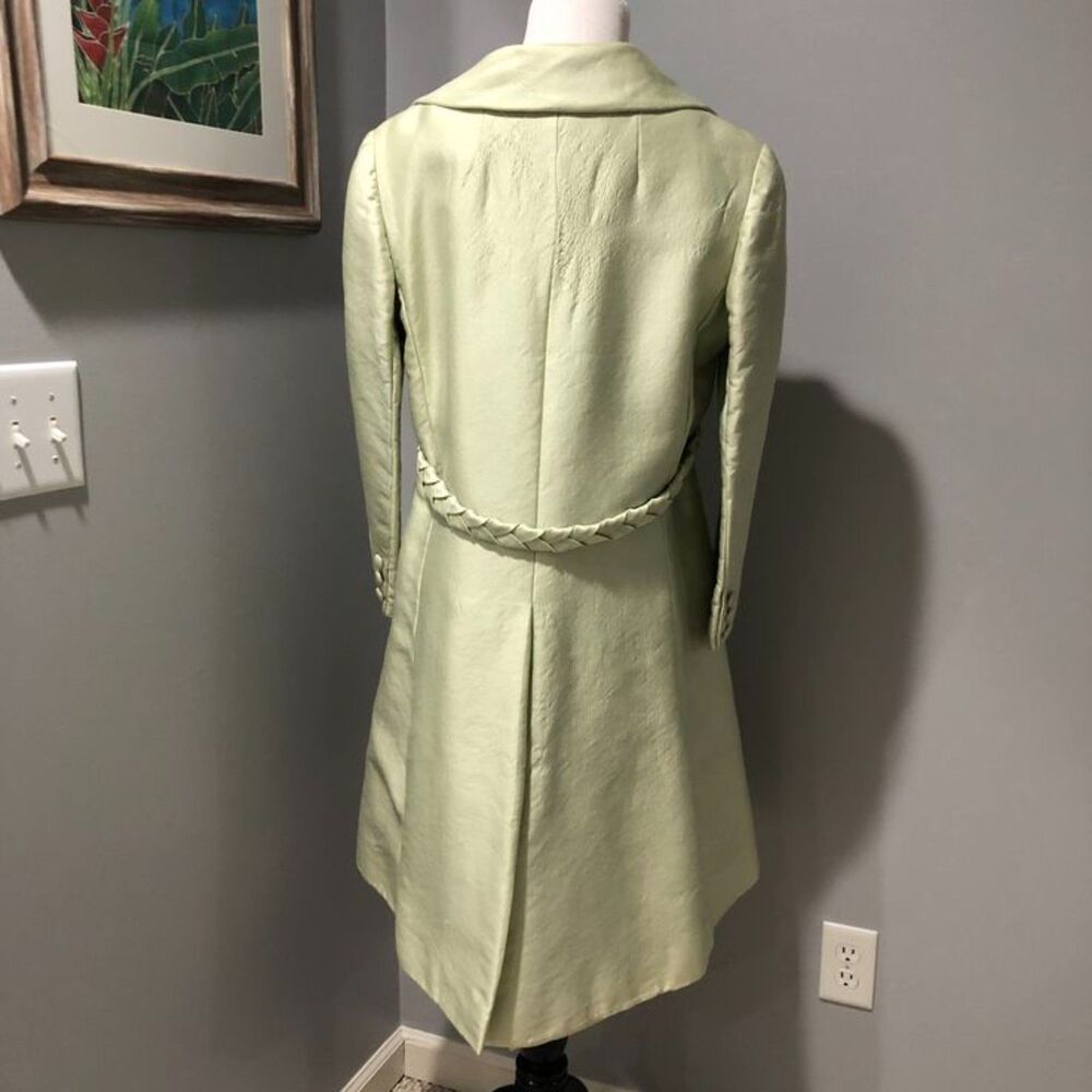 Vtg Jean Lutece 2 Piece 1960s Pale Green Beaded Dress & Matching Coat Sz 14 View 4